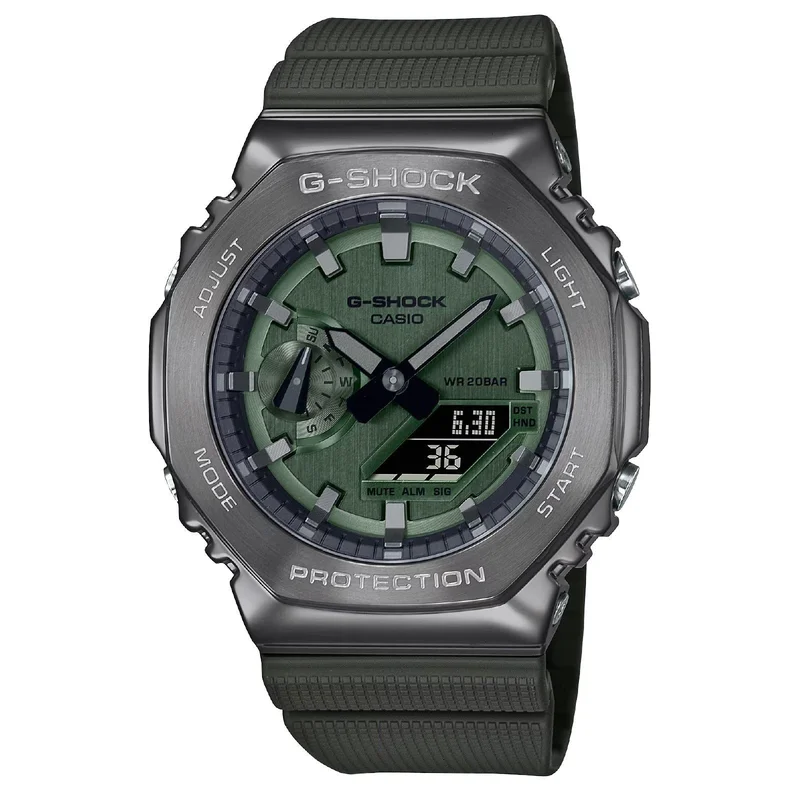 Orologio digitale analogico uomo Casio G-Shock resina verde 49x44mm